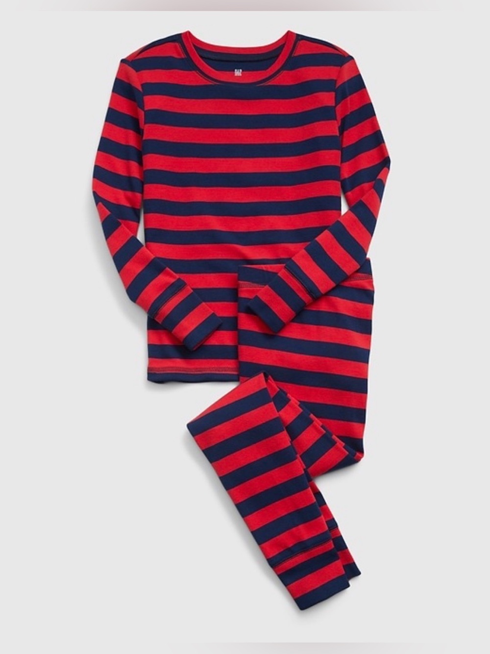 GAP 100% Organic Cotton Stripe PJ Set Navy Red Size Youth 6